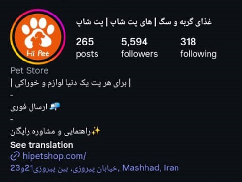 فروشگاه خرید سگ و گربه های پت در مشهد در پت لینک 